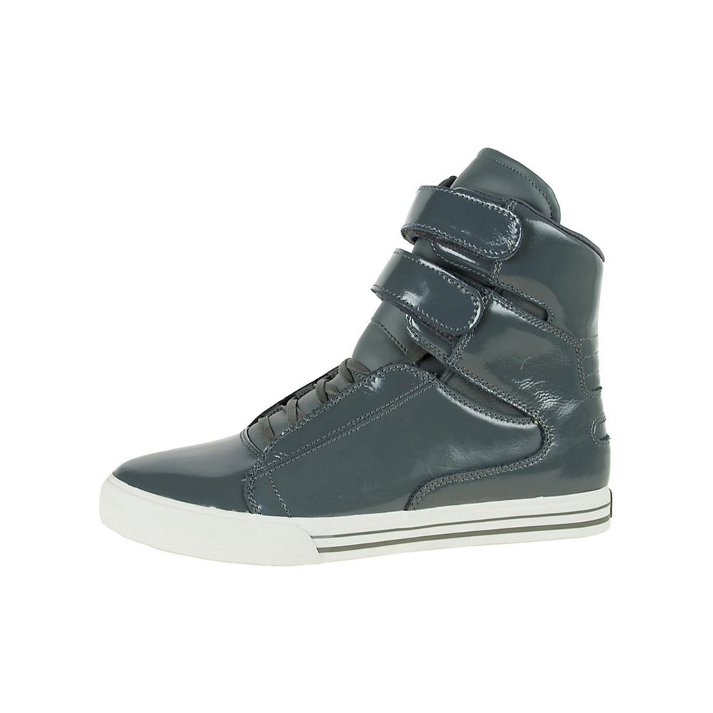 Baskets Montantes Supra TK Society Grise Grey Patent Homme | TRV-85848545